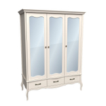 Шкаф 3х дверный «Прованс» с зеркальными дверями бежевый воск
