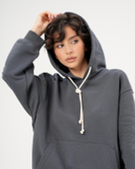 Худи boyfriend из футера с контрастным шнурком