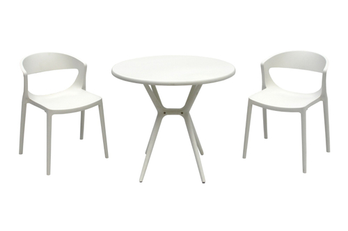 Набор мебели ЕВОК  арт.PP0005WPб+PP9901WRб белый,  (2стула ЕВОК бел+стол ТЕОРИ белый)