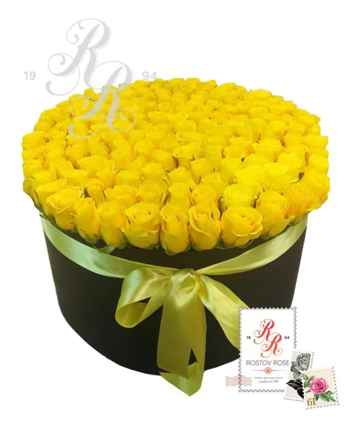 301 Желтая роза в коробке