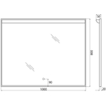 Зеркало BelBagno SPC-UNO-1000-800-TCH с подсветкой с сенсорным выключателем