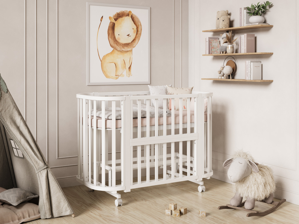 Кроватка детская Incanto Nova Lux c наклоном дна цвет белый