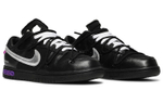 OFF-WHITE x Nike Dunk Low "The 50" NO.50 Joint Black Shoe Lace Black Buckle Casual Low Panel Shoes Black Silver