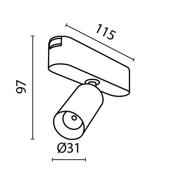 Трековый светильник Фокус / Focus Led Radity 3000K 5Вт 36° Technical tr103-1-5w3k-m-b