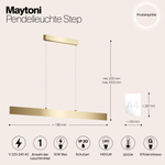 Подвесной светодиодный светильник Maytoni Step P010PL-L30G3K золото