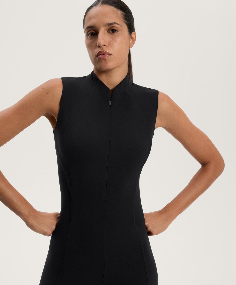 Oysho Компрессионный комбинезон на молнии, черный