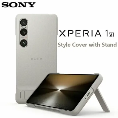 Оригинальный чехол с подставкой SONY Style Cover XQZ-CBEC для Xperia 1 VI — платиново-серый