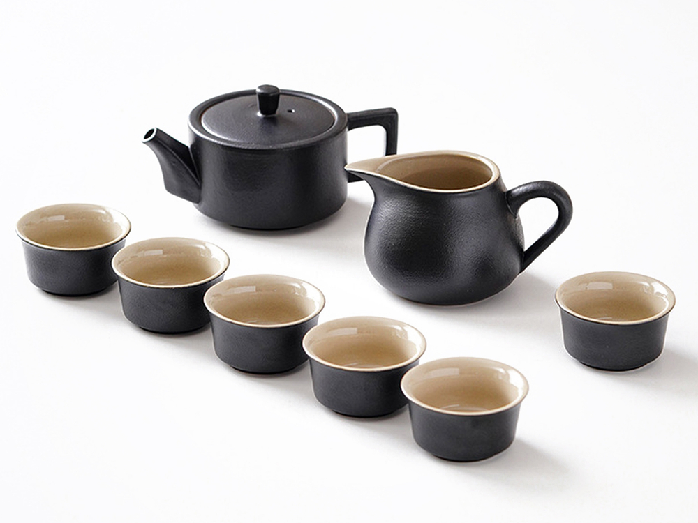 322003 Сервиз "Чжэндэ" чайник 190мл, сливник 190мл, 6 пиал 50мл, керамика