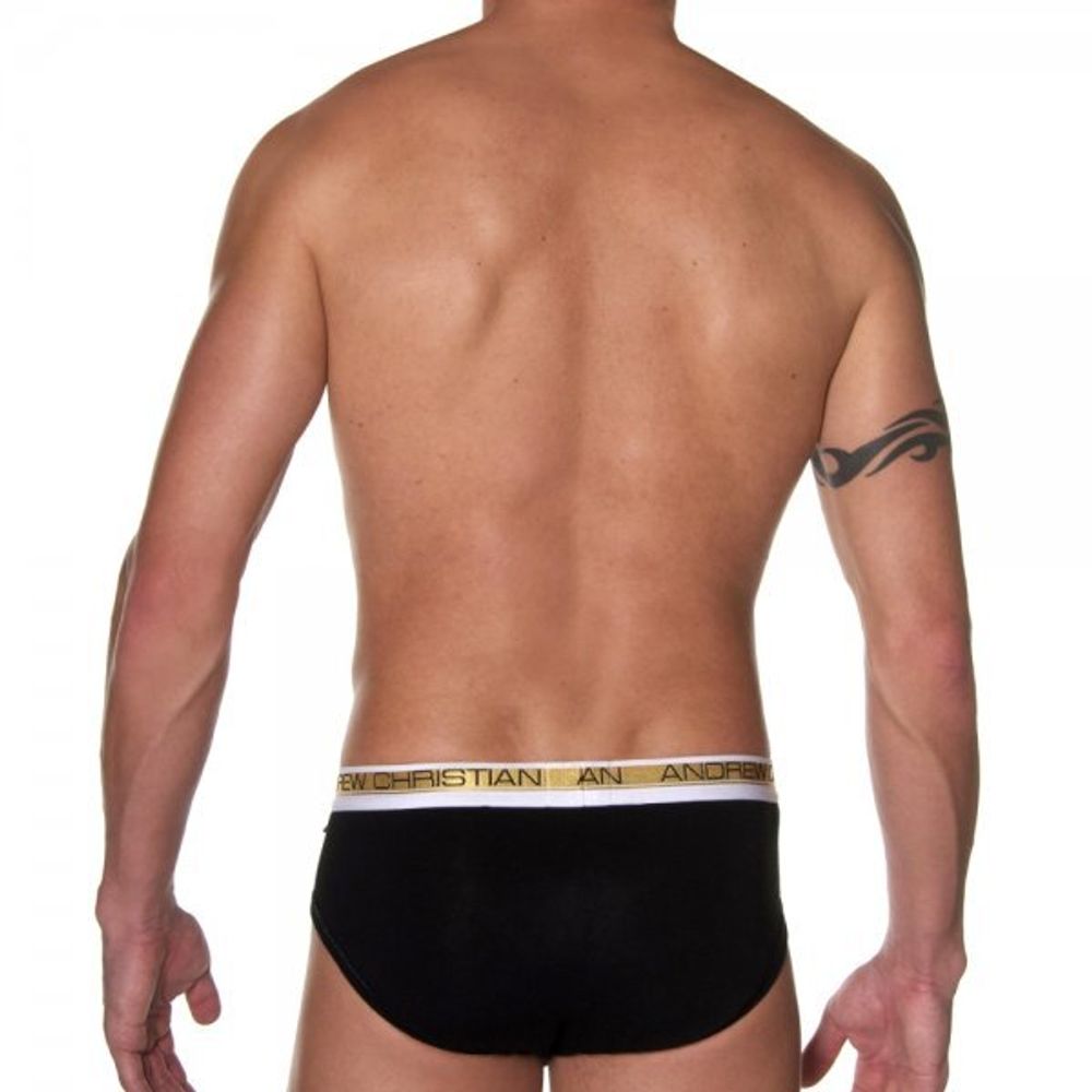 Мужские трусы слипы черные Andrew Christian Slim Focus Brief Black 5074