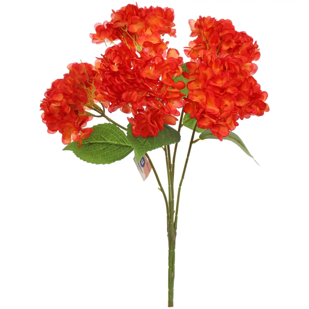 Искусственные цветы «Гортензия» 48см 5 цветков красные