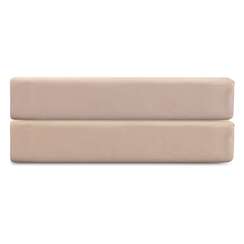 Простыня на резинке из премиального сатина бежевого цвета из коллекции essential,  160х200х30 см