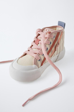 ZARA ВЫСОКИЕ КЕДЫ С ДЕТАЛЬЮ «МИННИ МАУС» © DISNEY, РОЗОВЫЙ