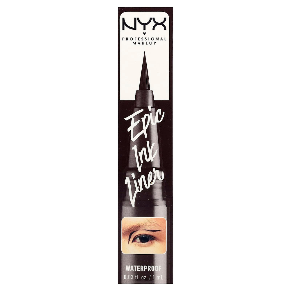 NYX Professional Makeup, водостойкая подводка для волос Epic Ink, оттенок 03 темный шоколад, 1 мл (0,03 жидк. унции)