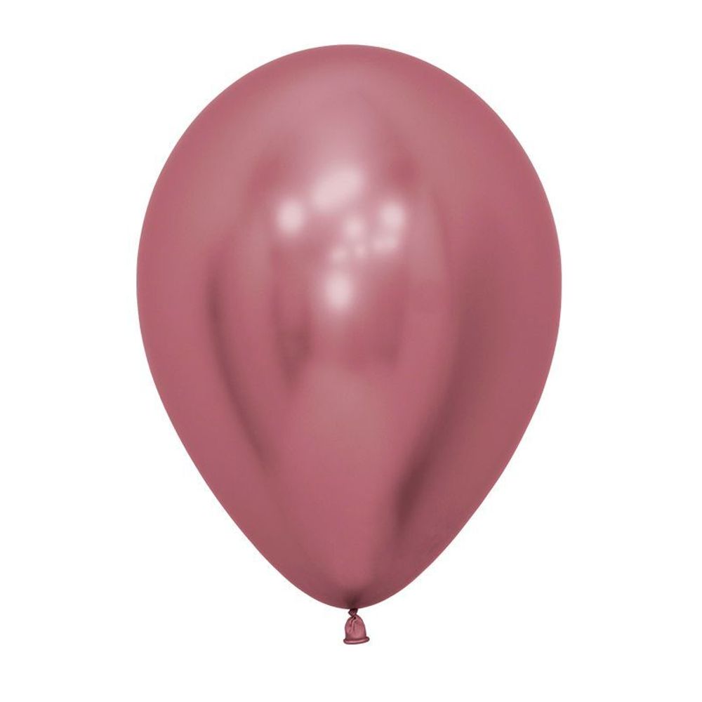 Шар (12"/30 см) Reflex, Зеркальный блеск, Розовый (909), хром 12 шт.