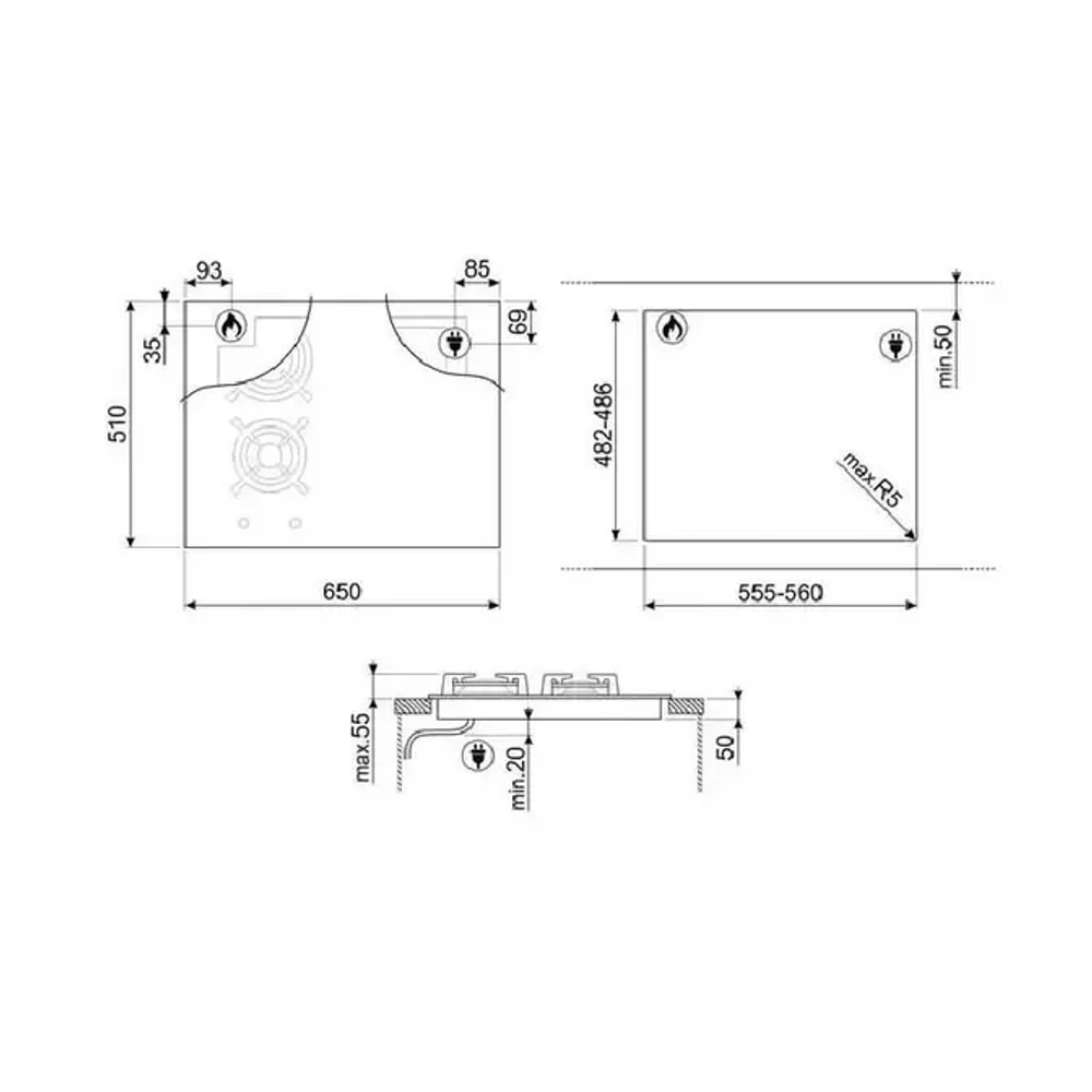 Варочная панель Smeg PM3643D