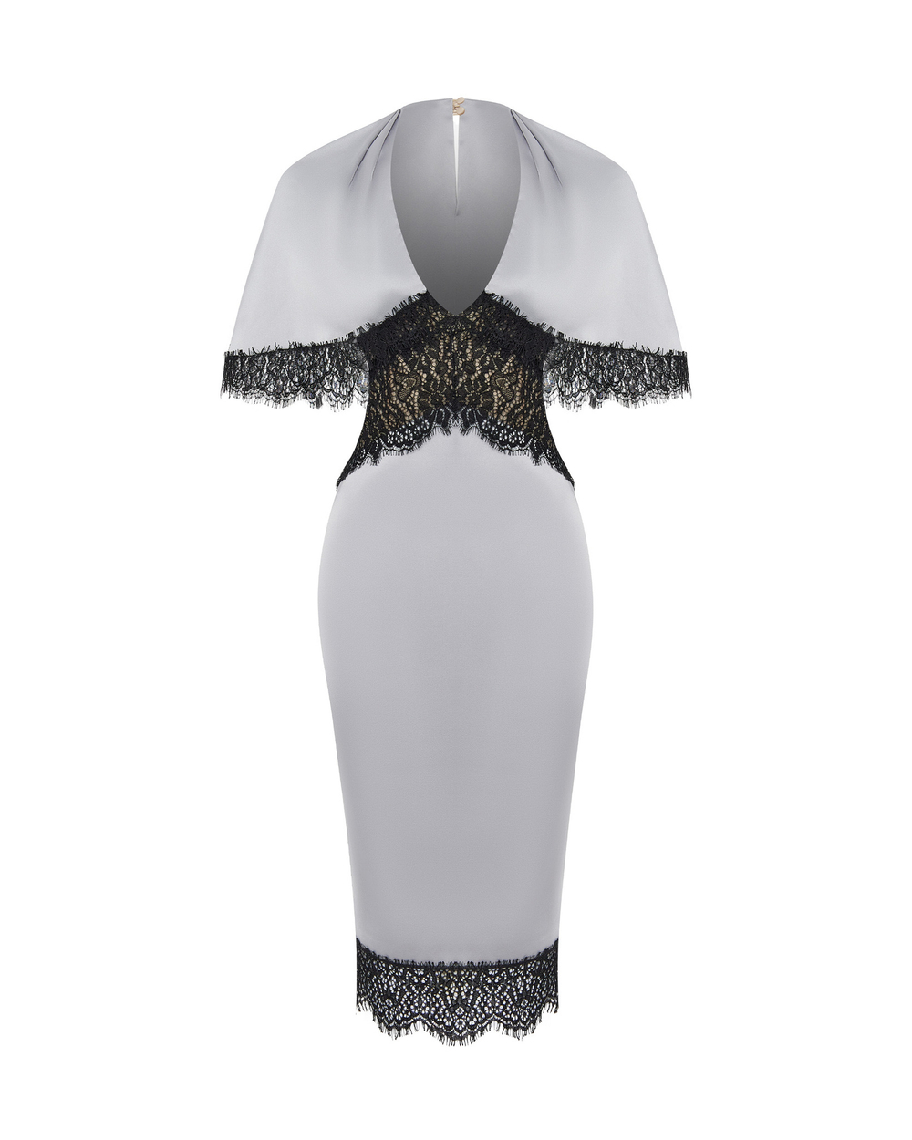 Платье миди из сатина и кружева