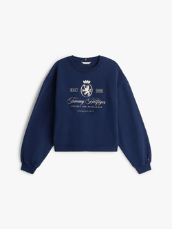 Свитшот Tommy Hilfiger Embroidered Script Crest Logo Sweatshirt Dark Blue