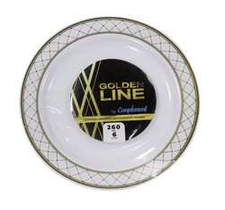 Тарелка Complement пласт.круглая белая Golden Line  d=260мм 6шт/упак