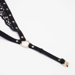 Черная кожаная портупея с резными элементами