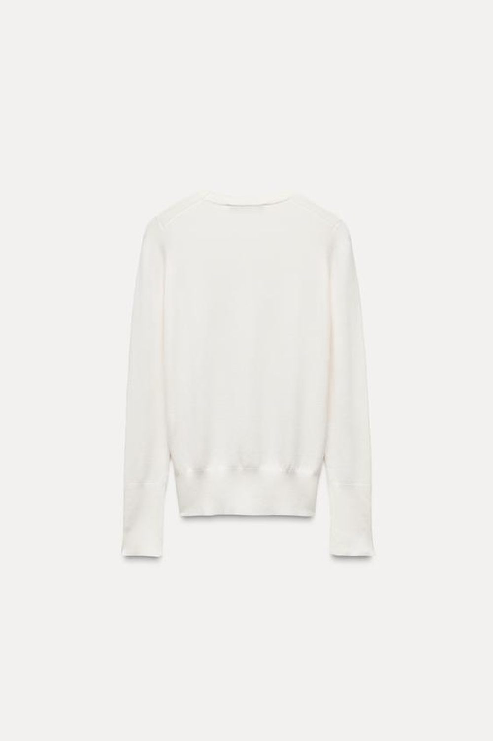 ZARA БАЗОВЫЙ ОДНОТОННЫЙ ДЖЕМПЕР, ЭКРЮ