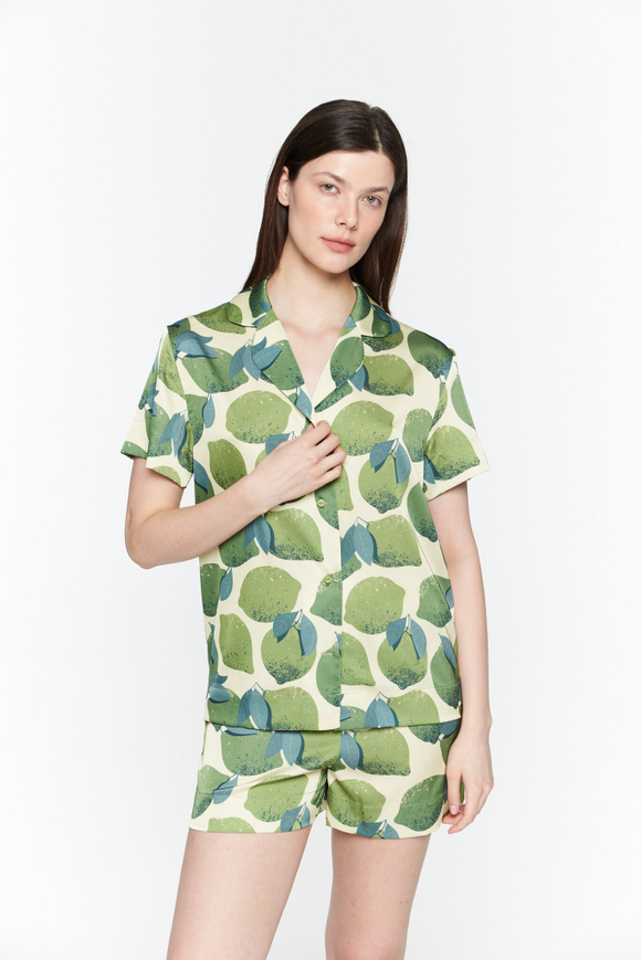 Шелковая блуза лайм