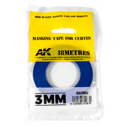 Маскировочная лента для моделизма, гибкая. Ширина 3мм- AK Interactive Masking Tape for Curves 3mm