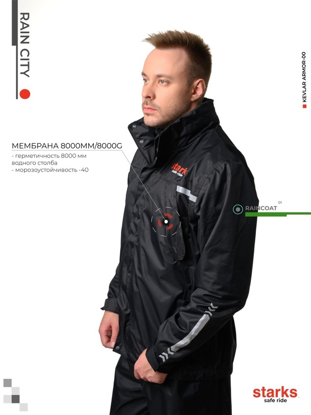 Дождевик Rain City STARKS Чёрный