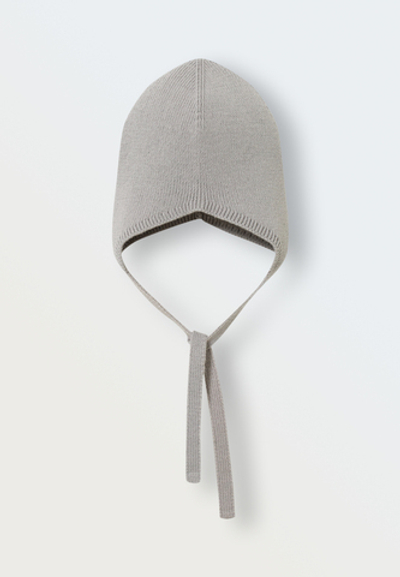 Шапочка вязаная Lite с завязками (бежевый)