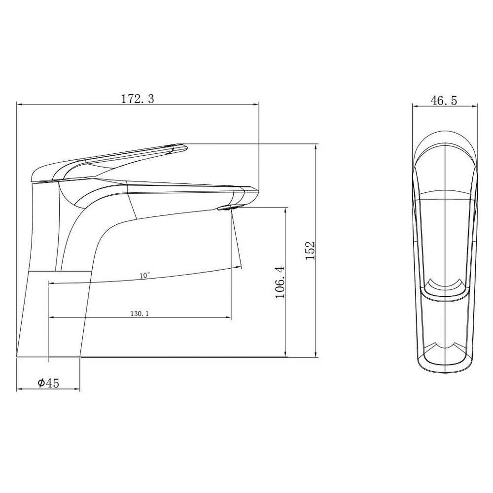 Смеситель для раковины WONZON & WOGHAND Elbe, Брашированное золото (WW-A41222-BG)
