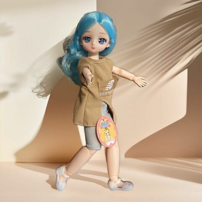 Кукла шарнирная "Голубые Волосы", 30 см, пластик, для девочек