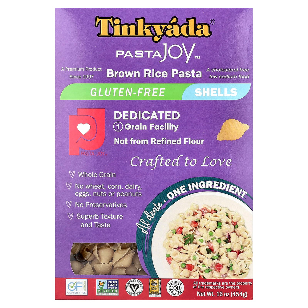 Tinkyada, PastaJoy Ready, макароны из коричневого риса в виде ракушек, 16 унций (454 г)