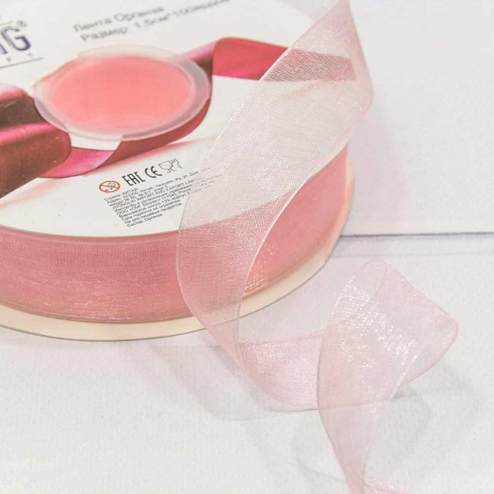 Лента Органза 2,5см х 110м (Розовый)
