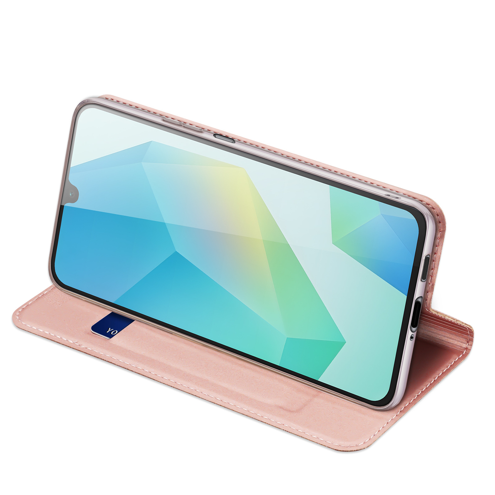 Чехол книжка из PU кожи розового цвета от Dux Ducis для Samsung Galaxy A17 5G, серия Skin Pro Series Case