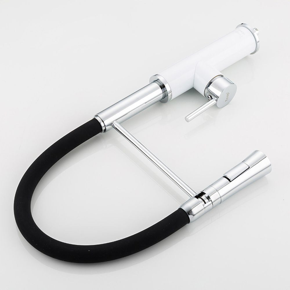 Смеситель для кухни, Frap, гибк излив, с картриджем, черно-бел, F4452-8