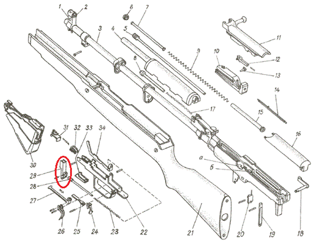 Курок карабина СКС, ИжМаш