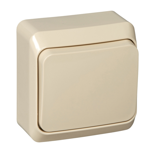 Schneider Electric ЭТЮД Крем Переключатель 1-клавишный открытая установка BA10-004k