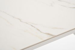 "Меркурий" стол интерьерный раздвижной обеденный из керамики, цвет белый глянцевый