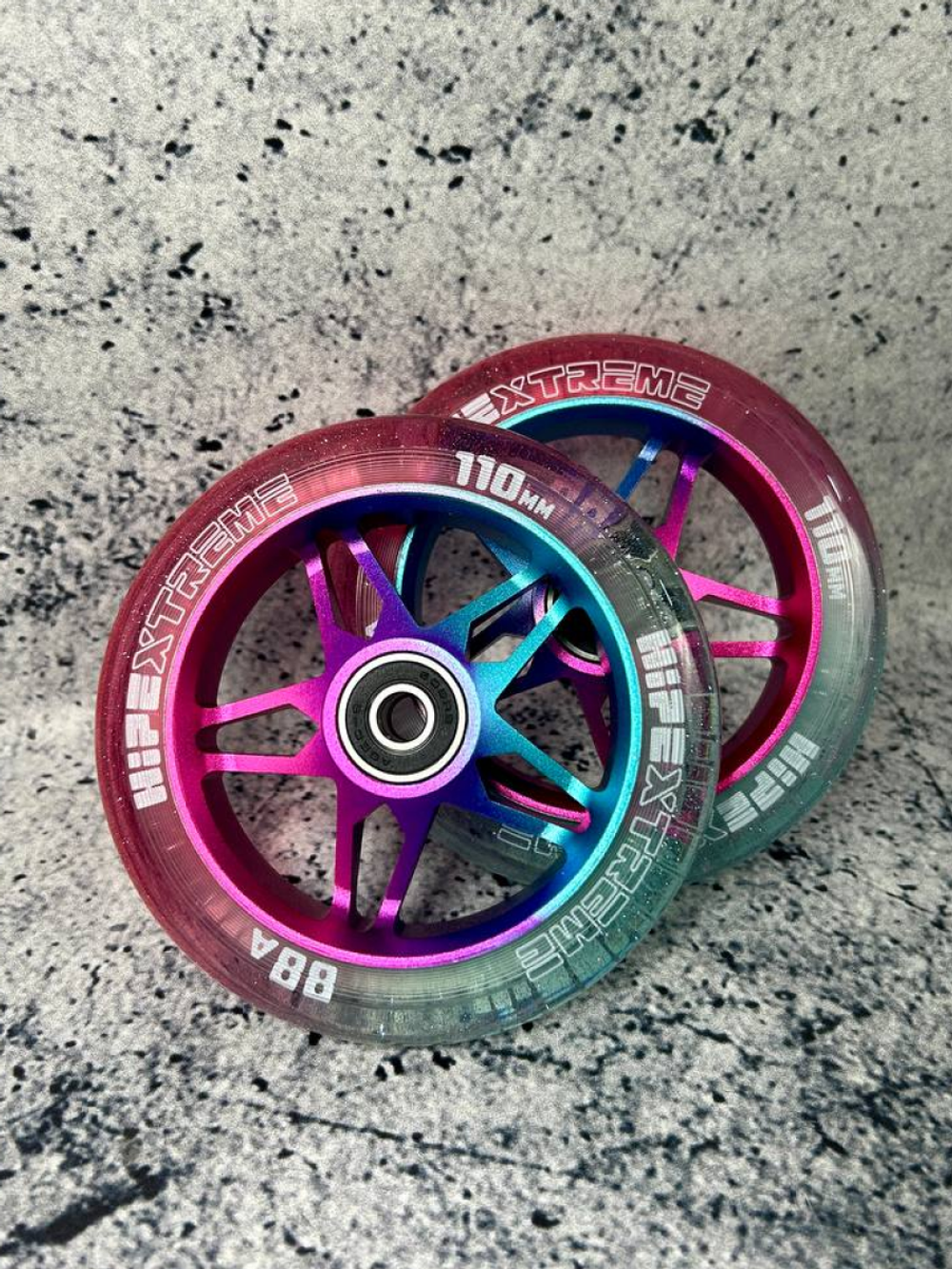 Набор колес HIPExtreme H3 mix 110*24 мм, розовый/голубой/прозрачный