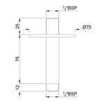 Кронштейн верхнего душа SHA-CHR-475L75