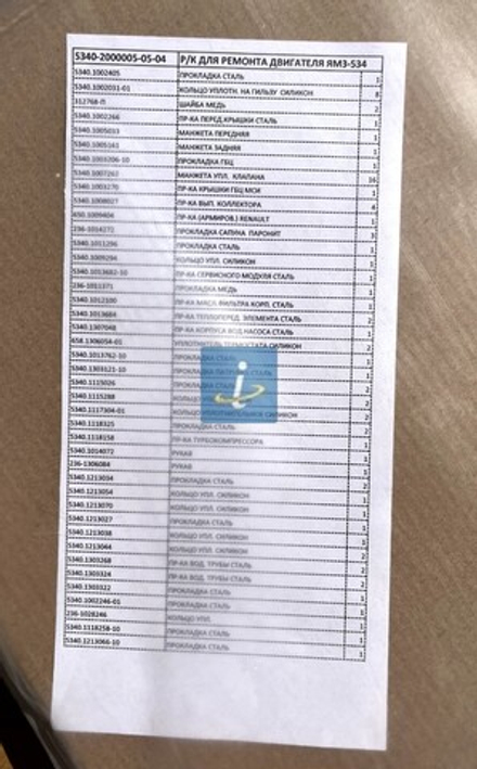 К-т прокладок для ремонта ДВС ЯМЗ 5340 5340-2000005-05