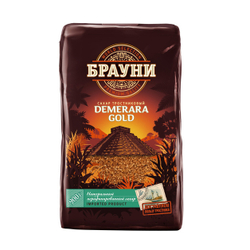 Сахар тростниковый коричневый нераф. песок Брауни Gold 0,9 кг