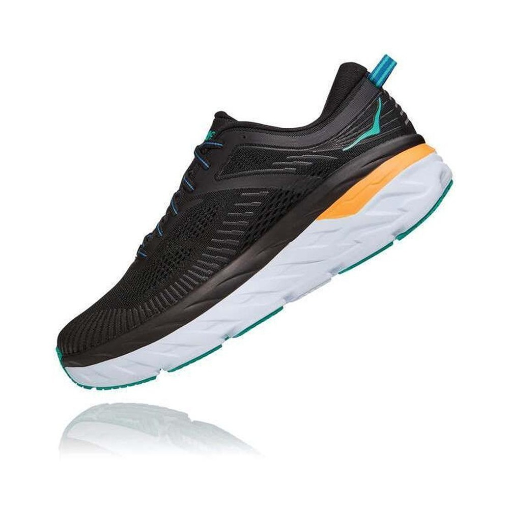 Кроссовки мужские HOKA M BONDI 7 Black / Atlantis Blue