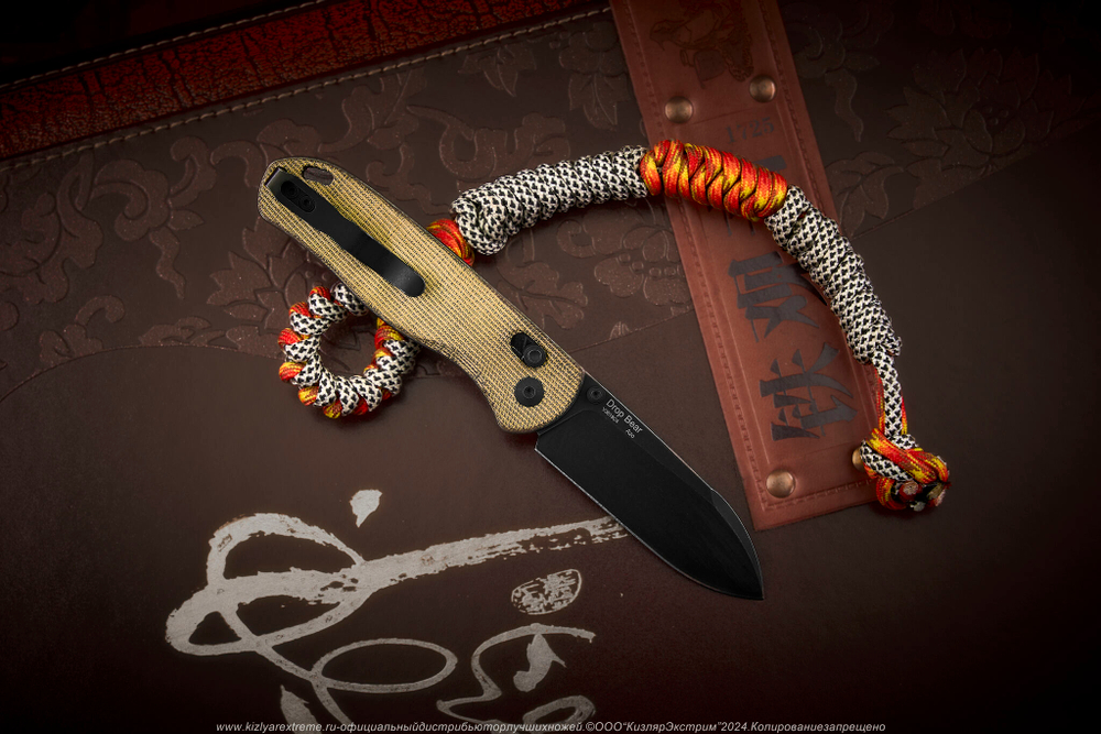 Складной нож Kizer Drop Bear сталь 154CM BlackWash рукоять Микарта