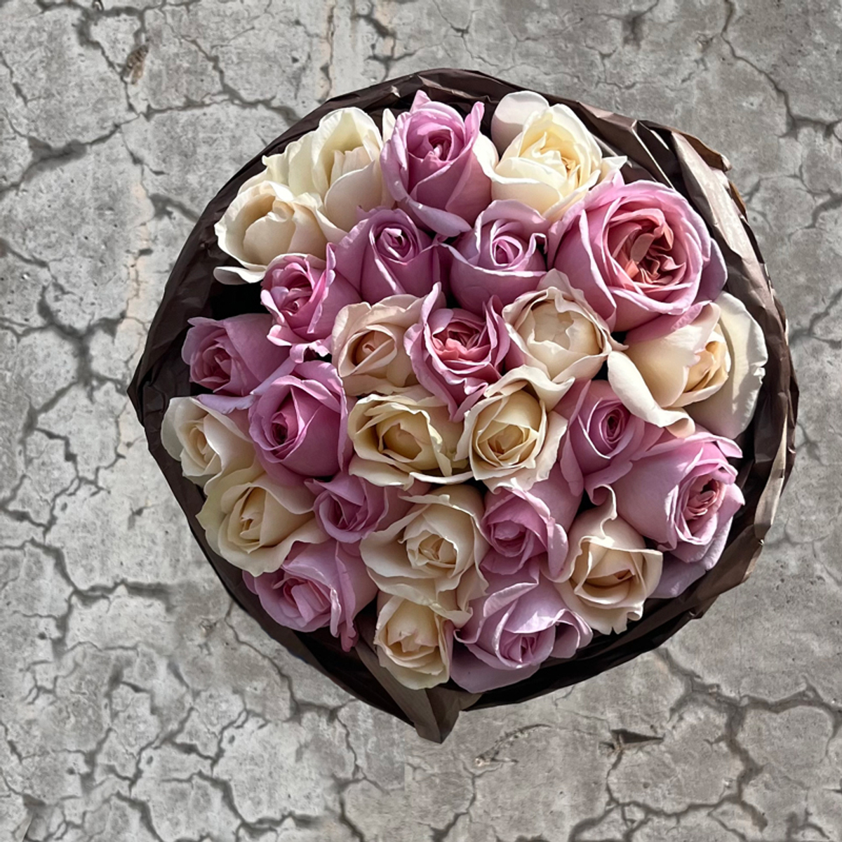 букет ароматных роз Пудровый микс | Крим Пьяже и Шоколя Романтика Фея розы