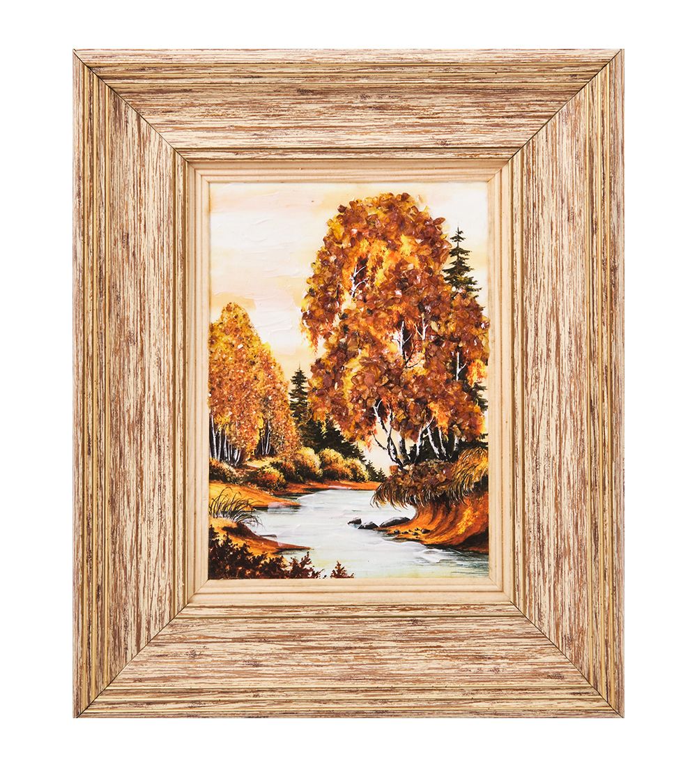 AMB-03/37 Картина «Красота природы» (с янтарной крошкой) H-32см