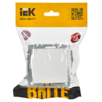 BRITE Розетка 1-местная с заземлением с защитными шторками и крышкой 16А IP20 РСбш10-3-БрБ белый IEK
