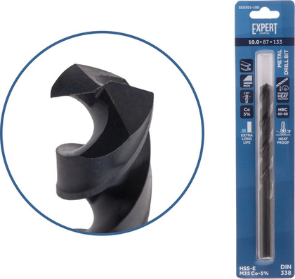 Сверло по металлу ц/х 10.0х87х133 мм HSS-Co Black EXPERT STARTUL