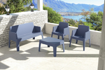 Диван пластиковый двухместный Siesta Contract Box Sofa, темно-серый