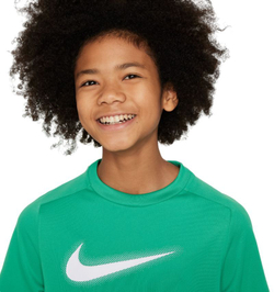 Футболка для мальчика теннисная Nike Kids Dri-Fit Multi+ Top - stadium green/white