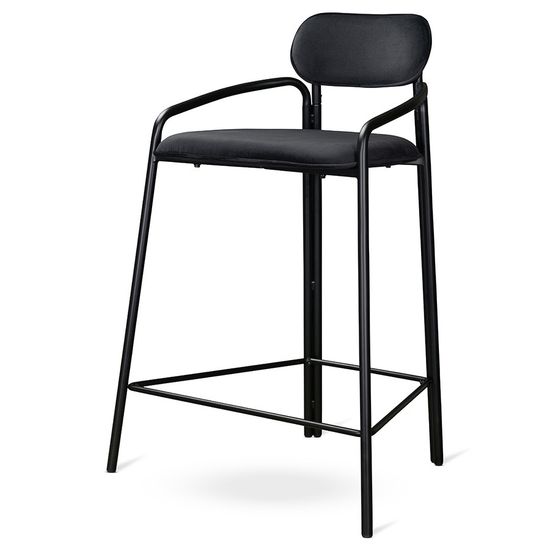 Стул полубарный ror, round, велюр, черный/черный